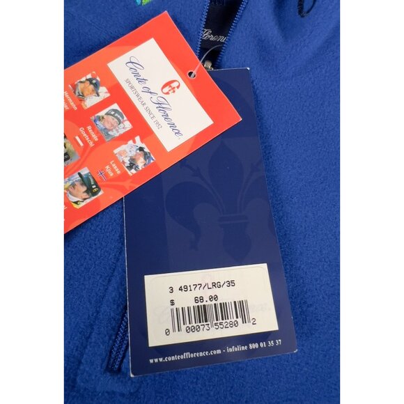 Conte Of Florence Men's Fleece Pullover Mock Neck Top Sz. L Blue "Snowbird" - Picture 5 of 8